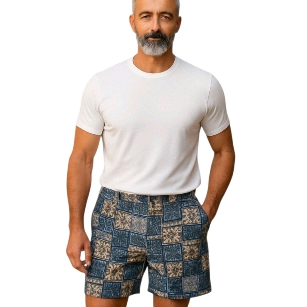 𝅺islander Green Floral Beach Tropical Vacation Swim Trunks Board Shorts Size XL